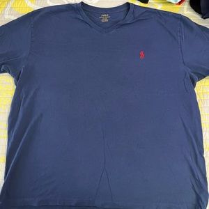 Mens Polo V Neck Blue